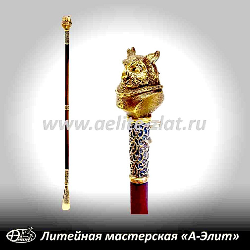 Бронзовая ложка для обуви сова ученая длинная