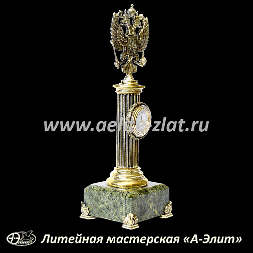 Бронзовые часы Герб России.