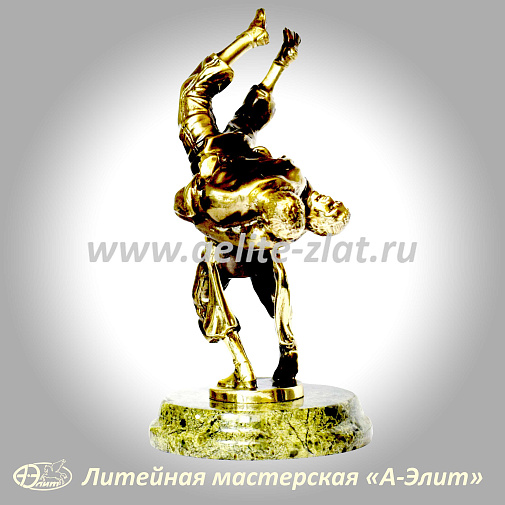 Борьба на поясах Курэш (Корэш), статуэтка из бронзы