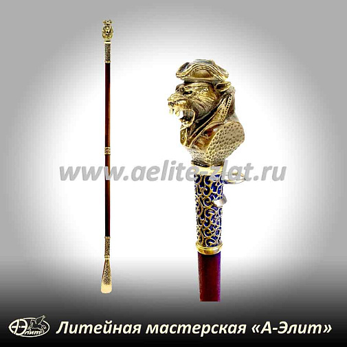 Бронзовая ложка для обуви леопард пират длинная