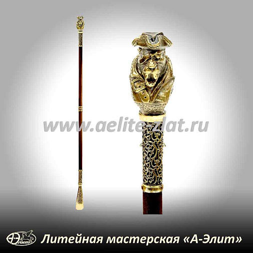 Бронзовая ложка для обуви леопард пират длинная