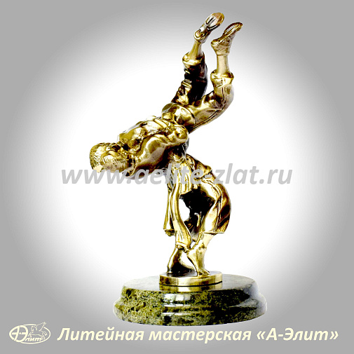 Борьба на поясах Курэш (Корэш), статуэтка из бронзы