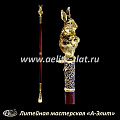 Бронзовая ложка для обуви кролик с часами длинная