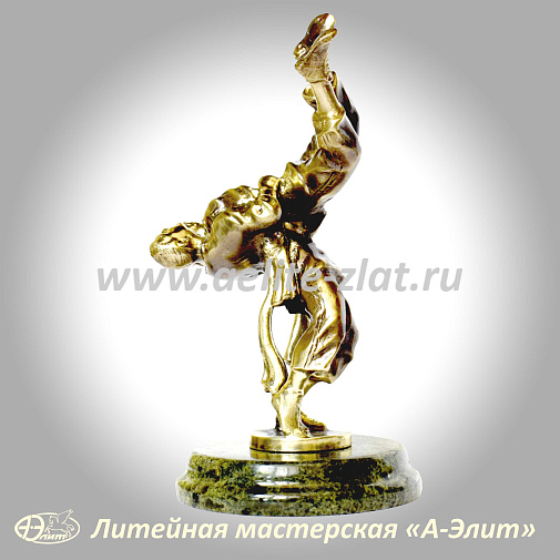 Борьба на поясах Курэш (Корэш), статуэтка из бронзы