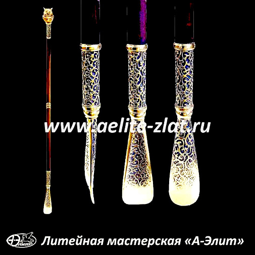 Бронзовая ложка для обуви сова ученая длинная