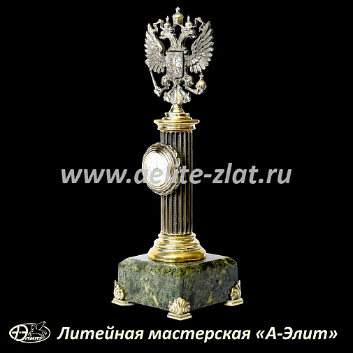 Бронзовые часы Герб России.