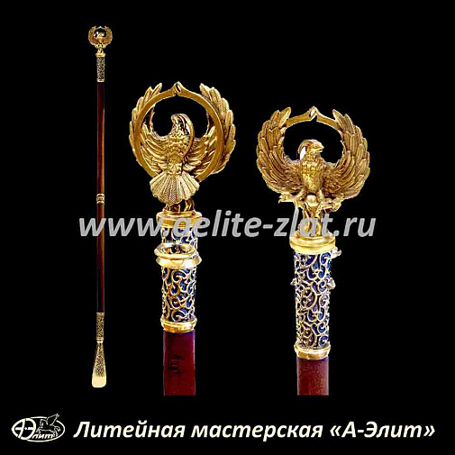 Бронзовая ложка для обуви птица феникс длинная