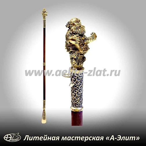 Бронзовая ложка для обуви веселый домовой длинная